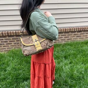 Vintage Coach Y2K Soho Monogram Patchwork Shoulder Bag